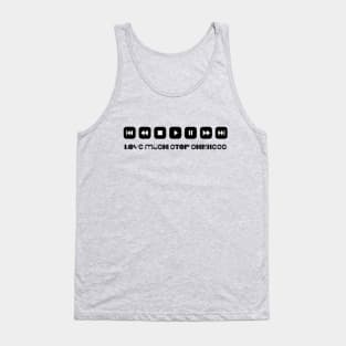 Love Music Stop Sickness - Black and White Tank Top